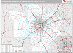 San Antonio-New Braunfels Metro Area Digital Map Premium Style